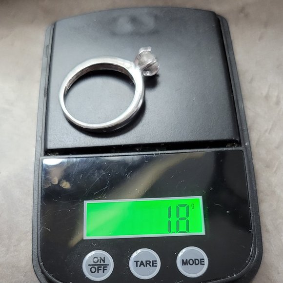 Rare Promise Ring Real Diamond Rock Four Prong  Sterling Silver Size 7 - Picture 7 of 9